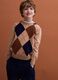 Beige pure wool jumper with jacquard crew neck_1