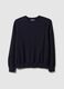 Blue crew neck jumper in pure cotton regular fit_4