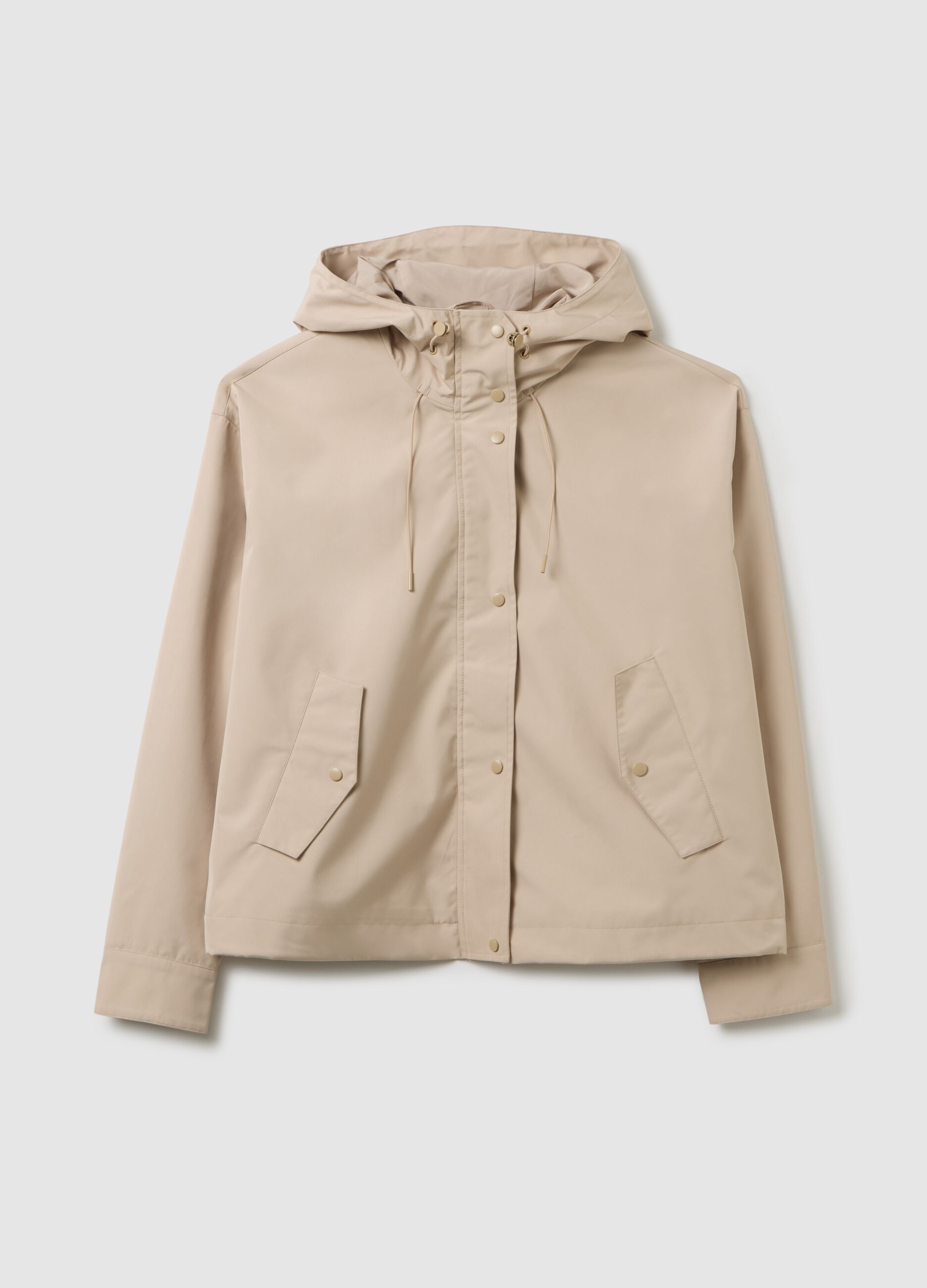 Waterproof jacket in beige regular fit