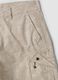 Beige stretch cotton cargo Bermuda shorts_5