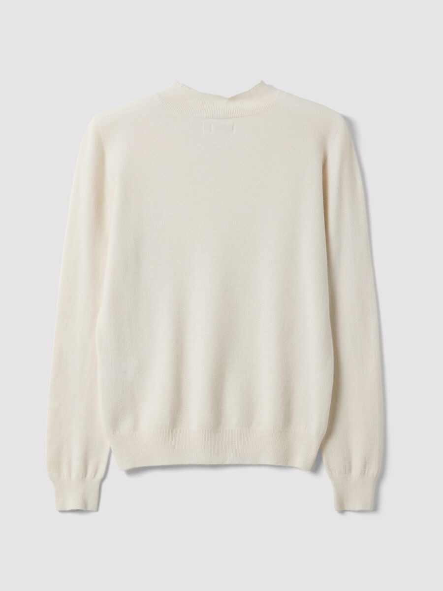 Maglia bianca in misto viscosa e lana regular fit_2