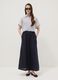 Blue pure linen wide-leg trousers, regular fit_0
