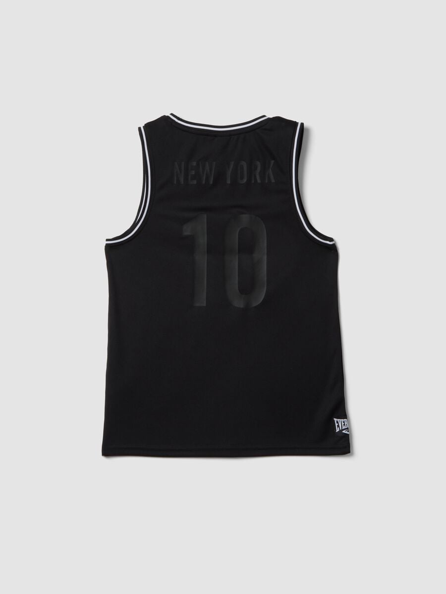 Black regular-fit boys&rsquo; vest with contrast trims, oversized style_1