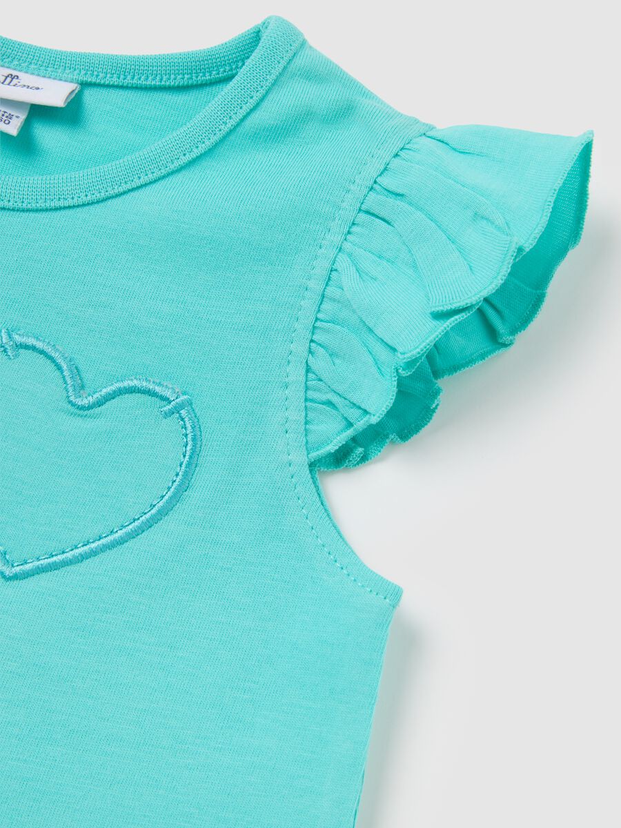 Multicoloured regular fit pure cotton girls' T-shirt with prints_2