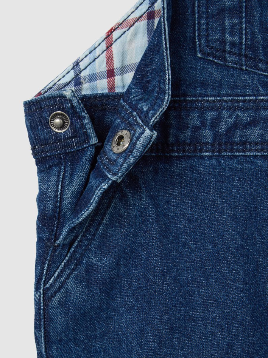 Baby blue cotton dungarees regular fit_2