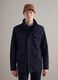 Blue cotton parka jacket regular fit with pockets and zip_0