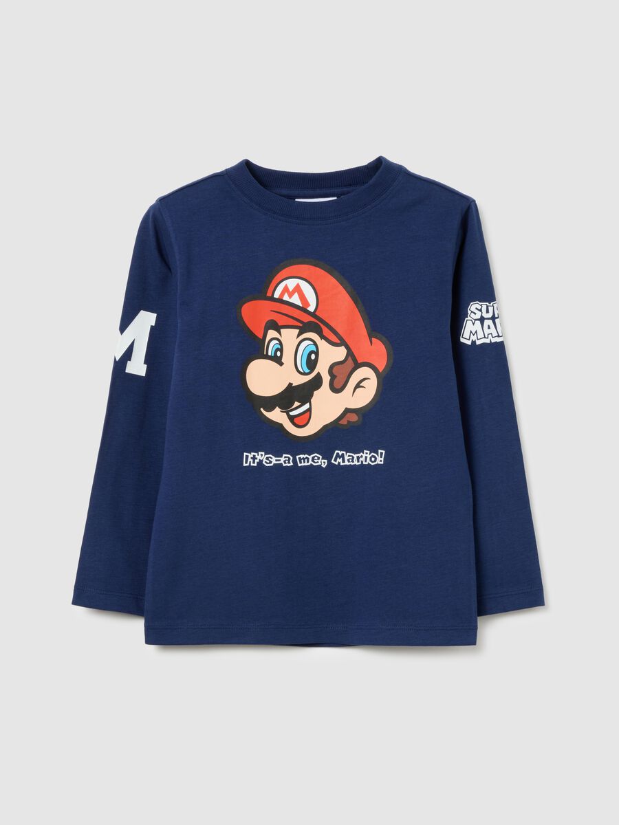 Children's blue pure cotton regular fit T-shirt with print_0