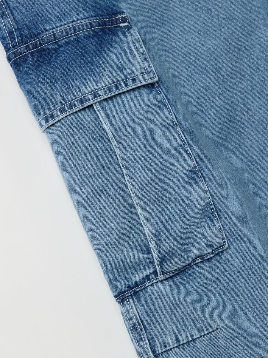 Acid wash cargo jeans_5