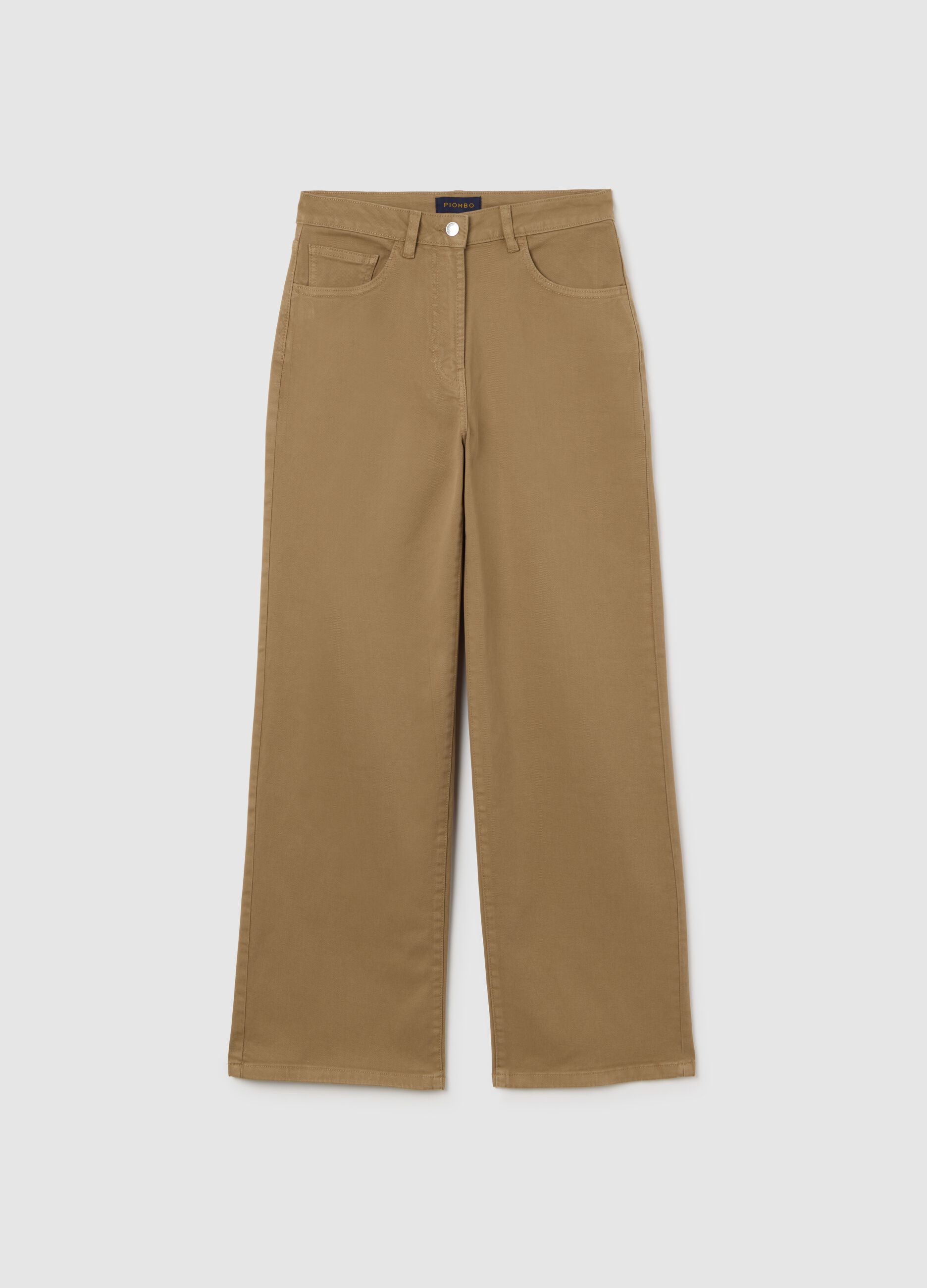 Dark Beige Straight Leg Trousers