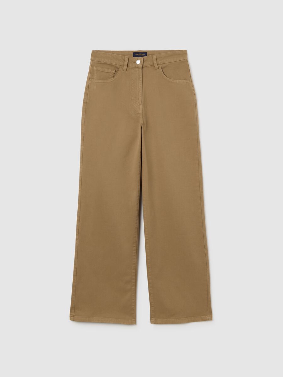 Dark Beige Straight Leg Trousers_0