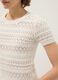 Maglia in puro cotone bianca regular fit con lavorazione a maglia_3