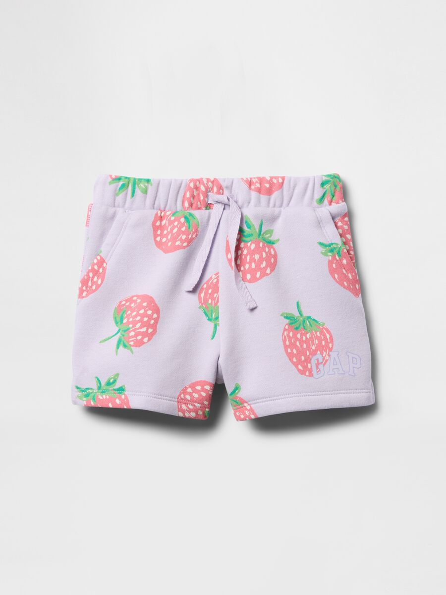 Purple Shorts with Strawberry Print GAP Kids_0