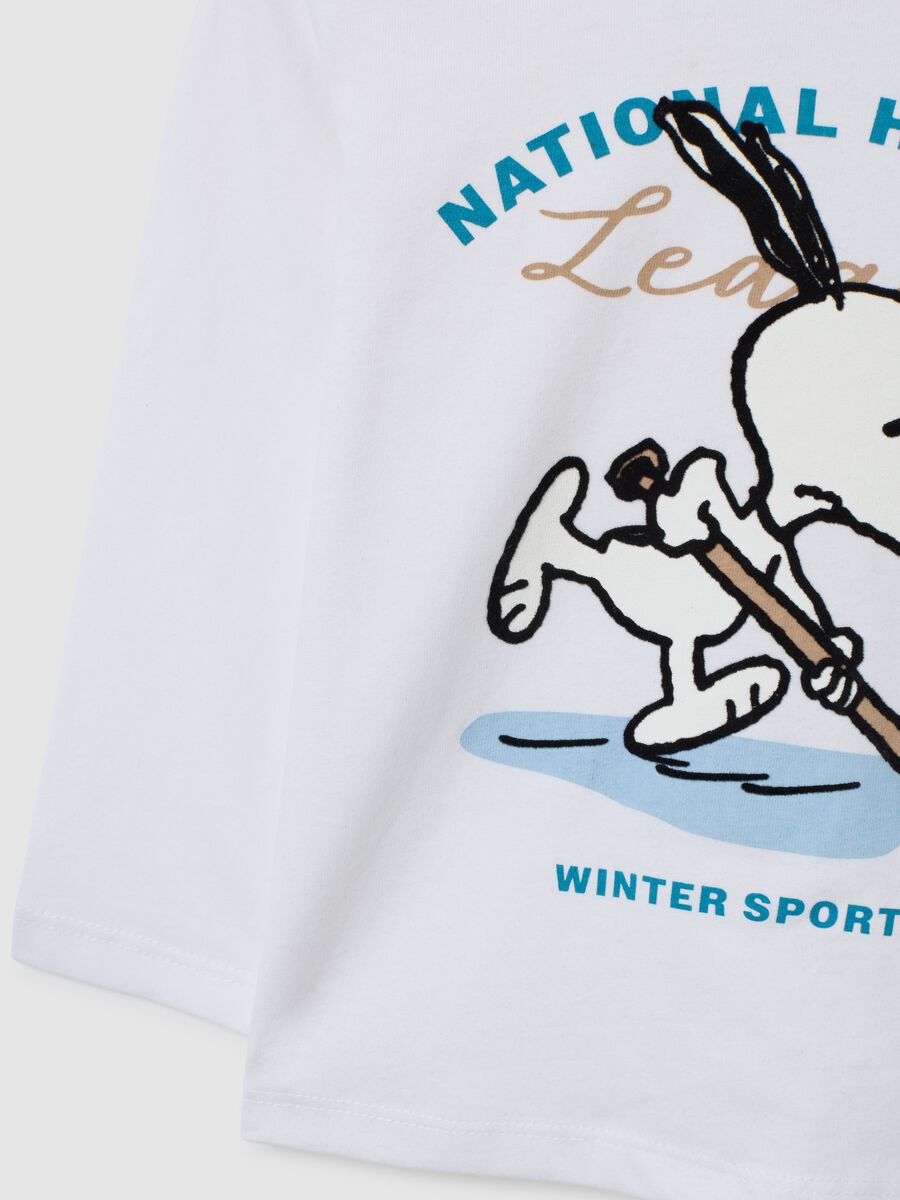 T-shirt da bimbo in puro cotone bianca regular fit con Snoopy_3