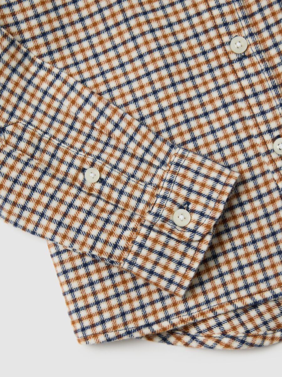 Camicia a quadri multicolor da bambino in puro cotone e flanella_3