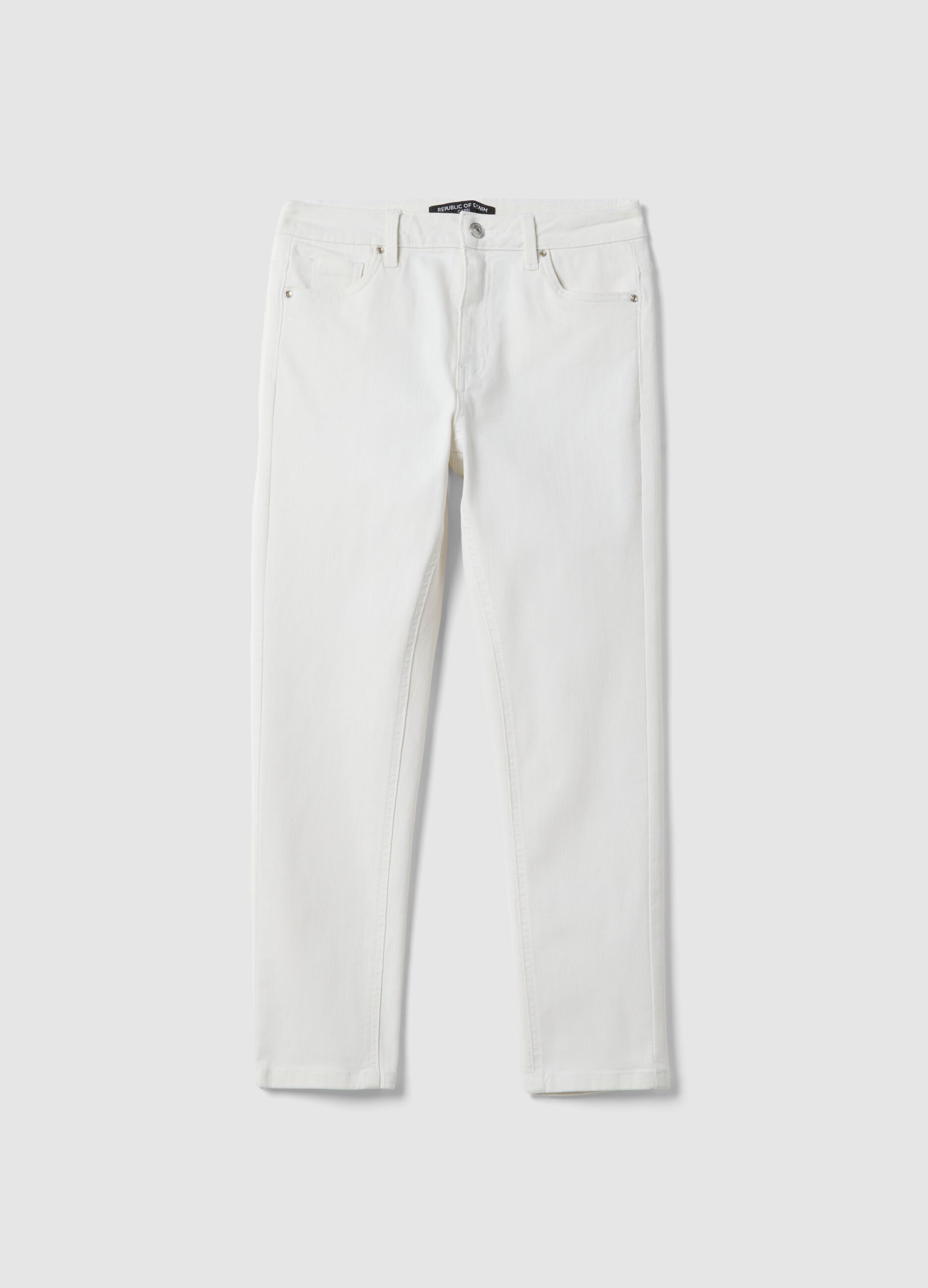 Jeans skinny in misto cotone elasticizzato bianco