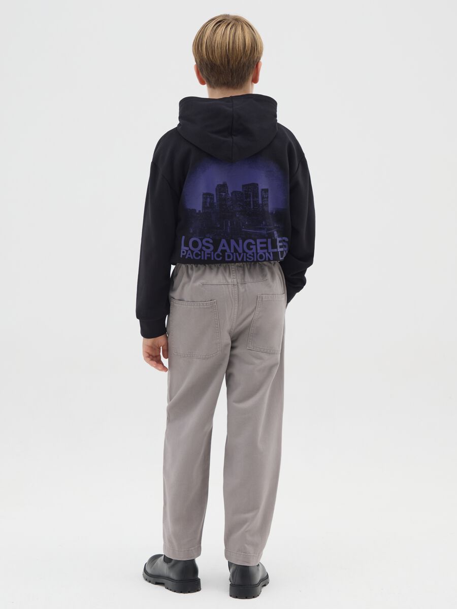 Boys' grey pure cotton trousers regular fit_1