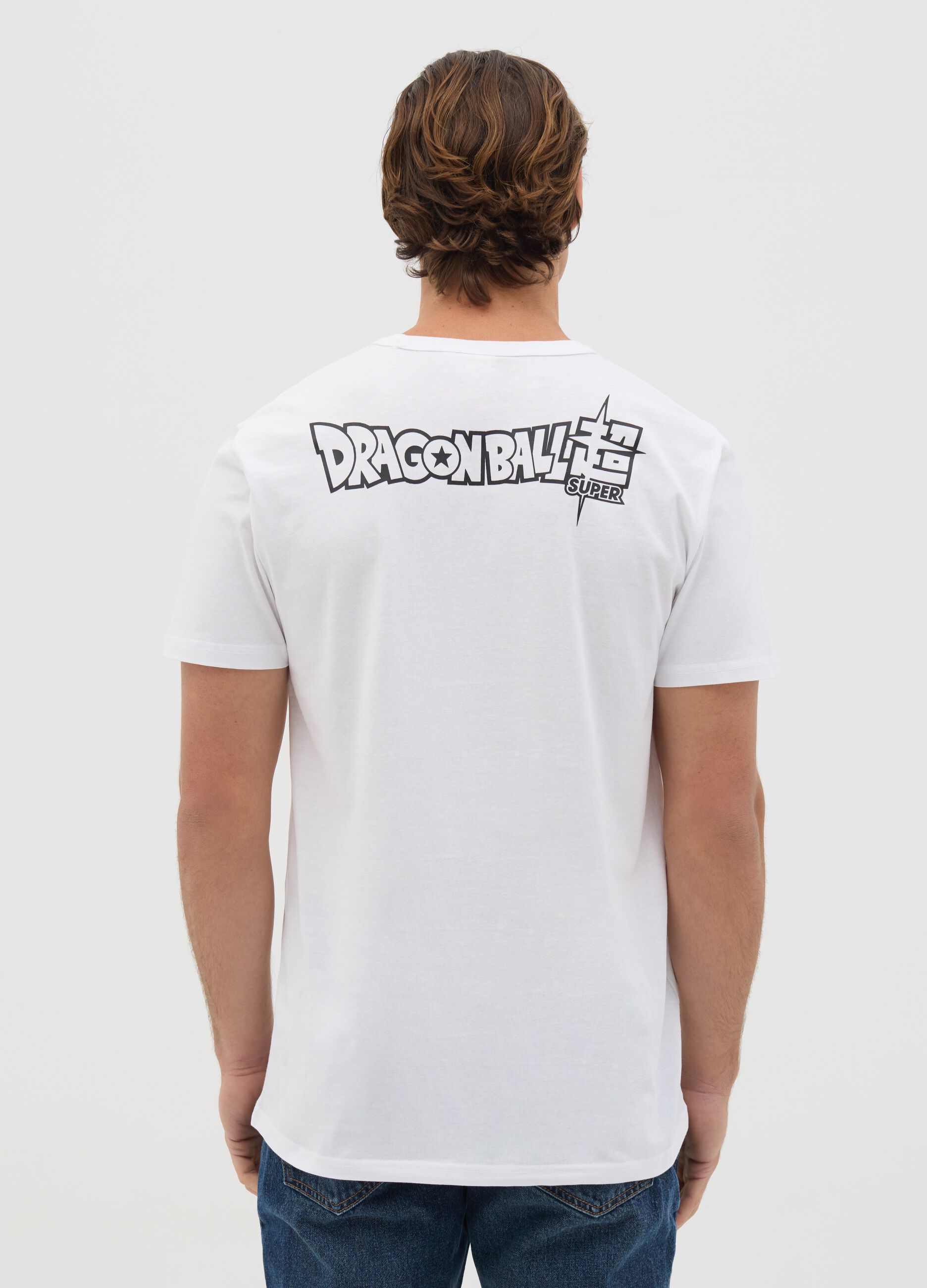 White T-shirt with Vegeta Super Sayian print