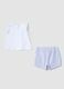 White organic cotton set with top and shorts for baby girls_1