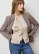 Beige Blouse with Mandarin Collar_0