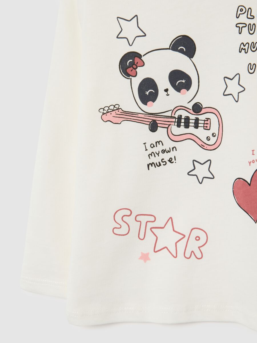 Girls' white regular fit cotton T-shirt_2