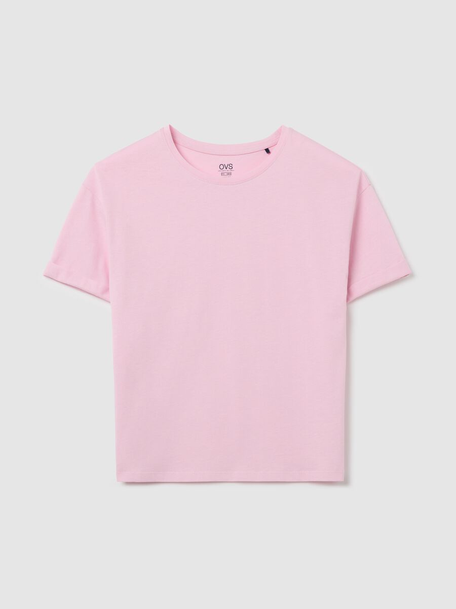 Pink boxy-fit T-shirt in cotton_4