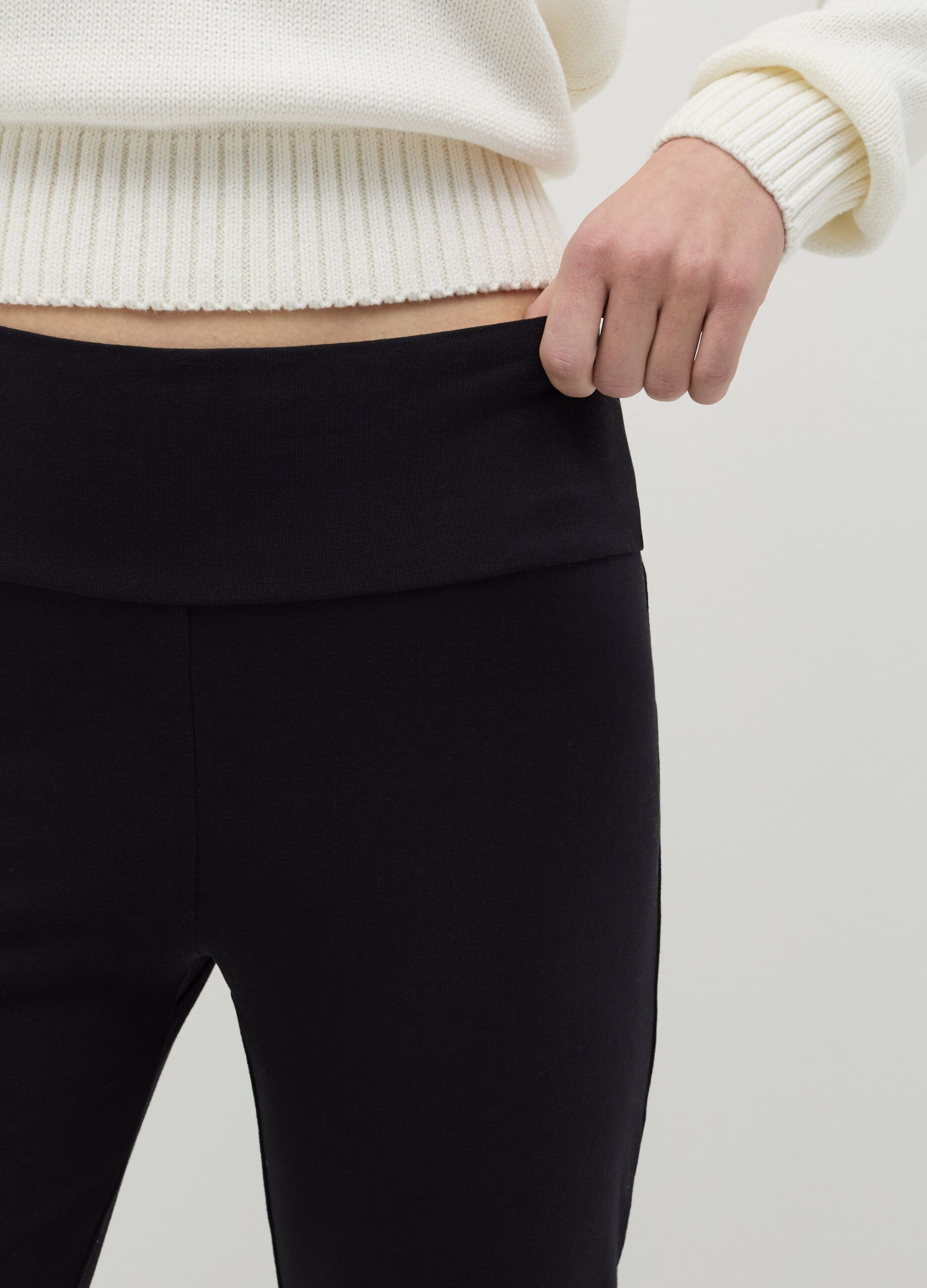 Leggings flare fit in cotone stretch