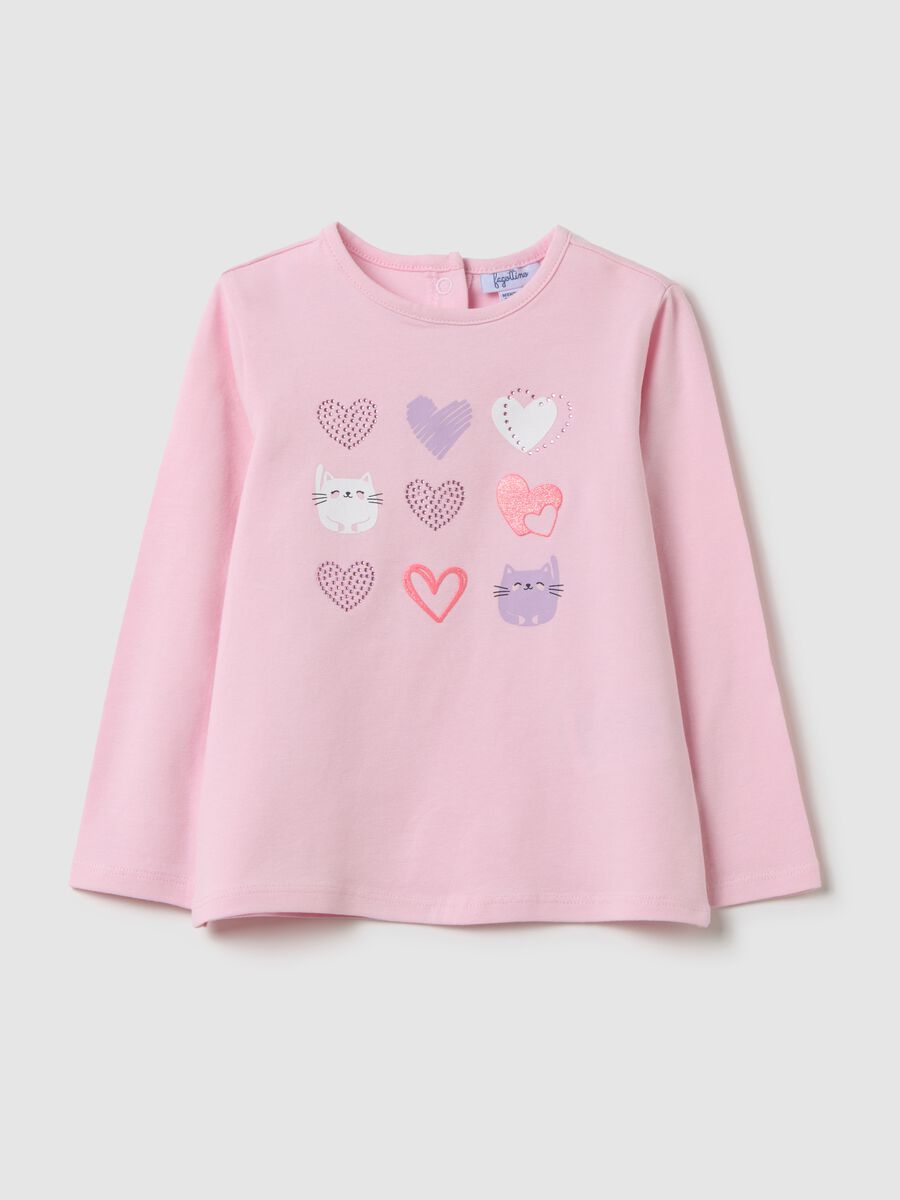 Pink Stretch Cotton Girls' Top_0