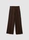 Pantaloni dritti in misto cotone marroni regular fit_4