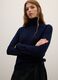 Blue pure wool high neck sweater regular fit_0