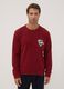 Red long-sleeve crew-neck pyjama set with Mickey & Friends print_1