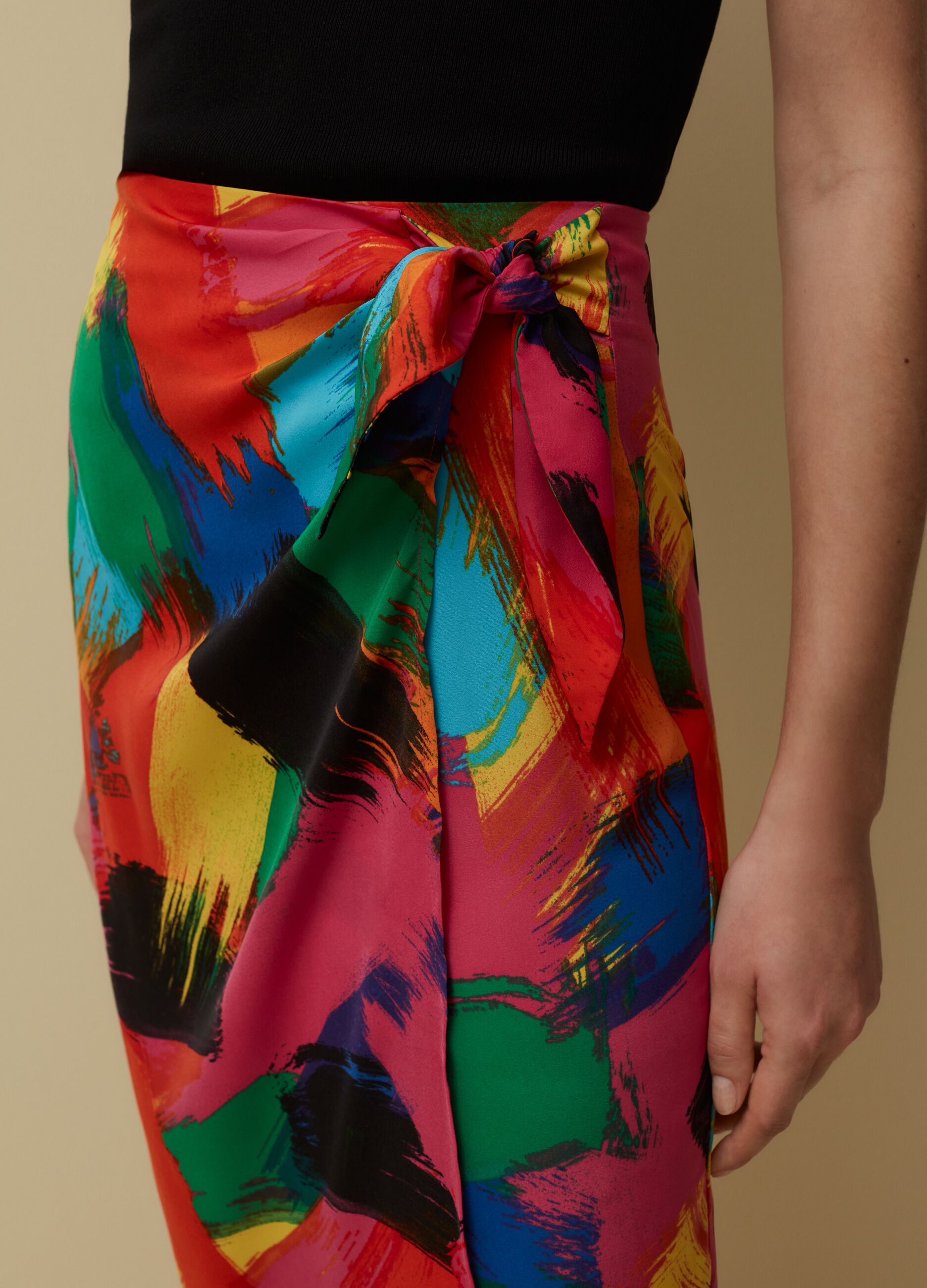 Gonna pareo con stampa multicolor_1