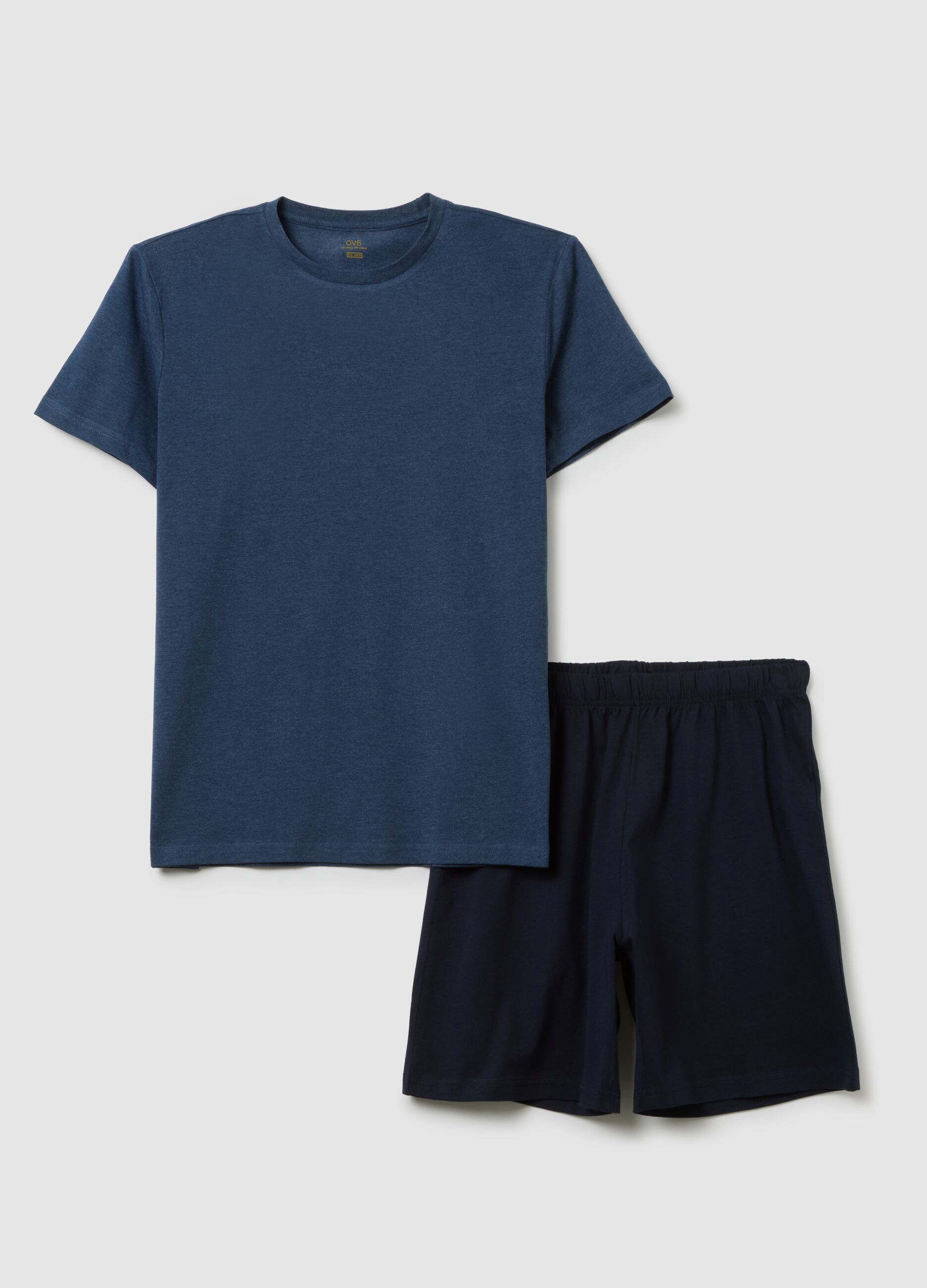 Blue cotton blend pyjamas, regular fit