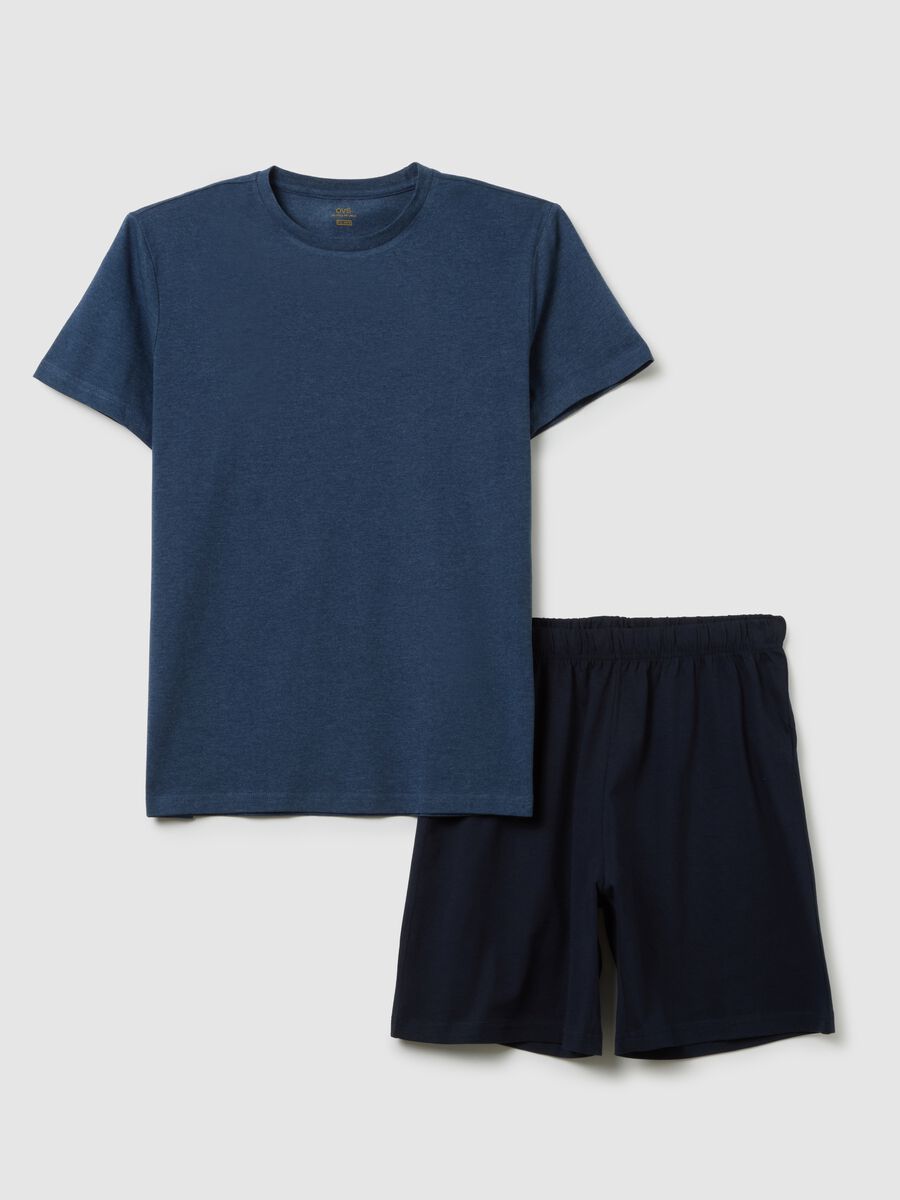 Blue cotton blend pyjamas, regular fit_4