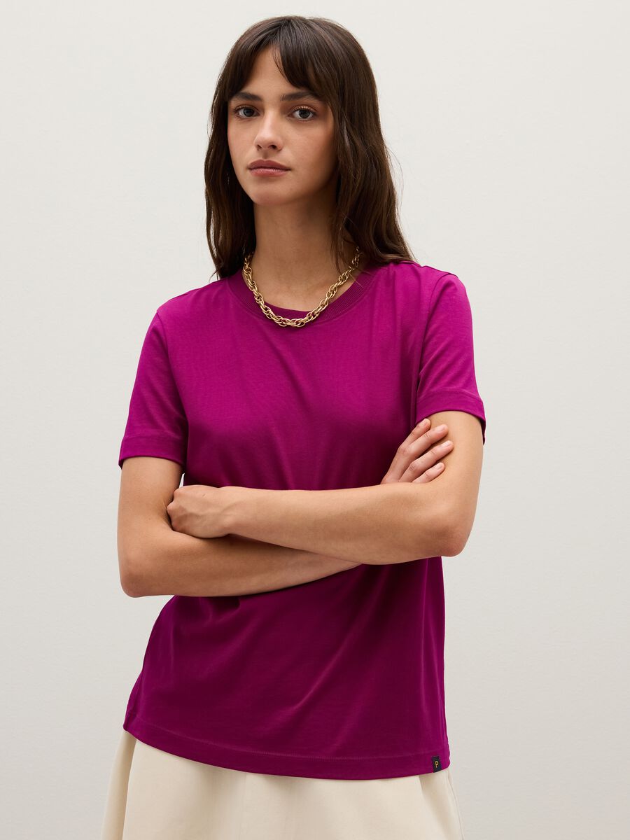 Purple pure cotton regular fit t-shirt_1