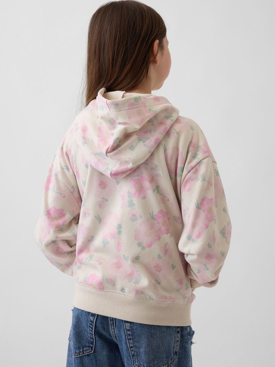 Felpa in misto cotone multicolor da bambina con motivo floreale_1