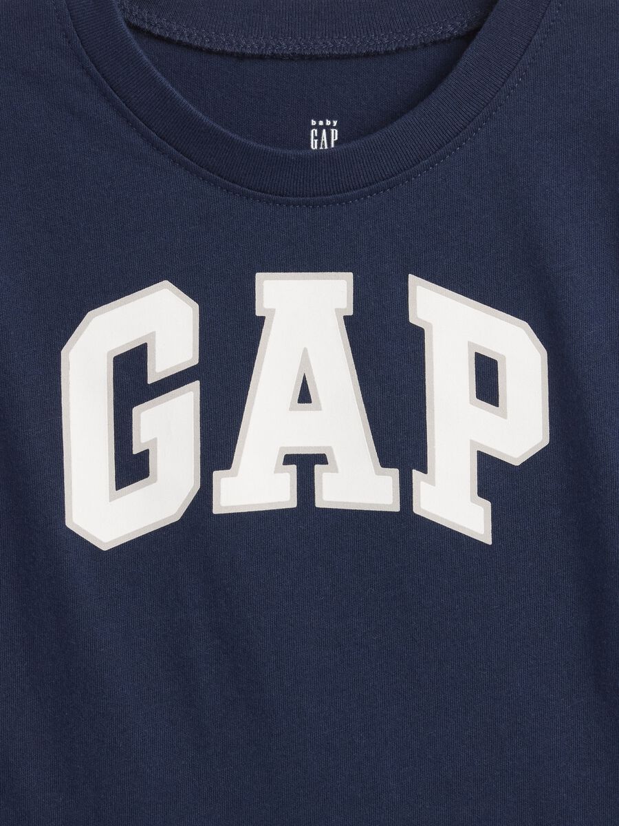 T-shirt blu a maniche lunghe in cotone_2