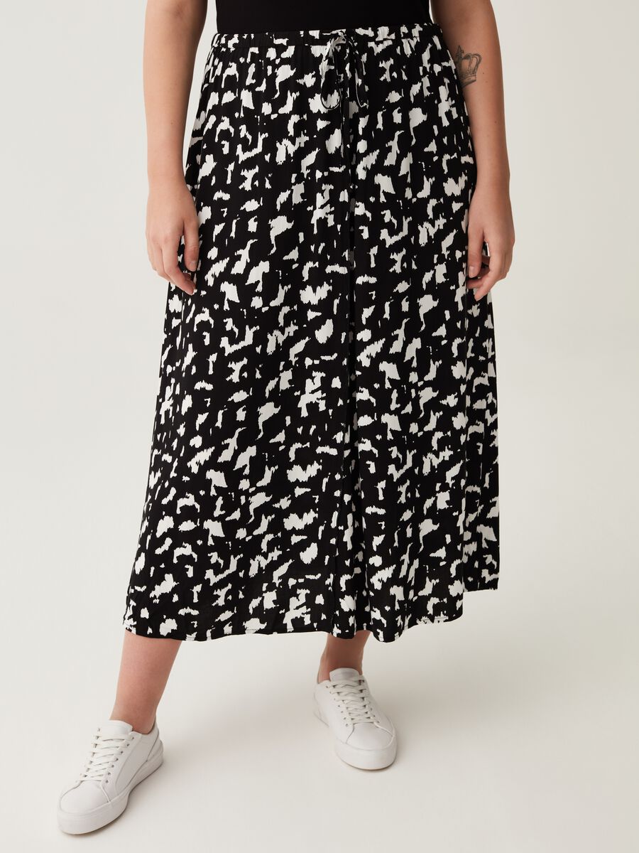 Gonna midi con stampa animalier Curvy_1