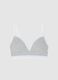 Grey Stretch Cotton Triangle Bra_0