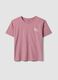 Pink organic cotton pyjama T-shirt with front slogan_4
