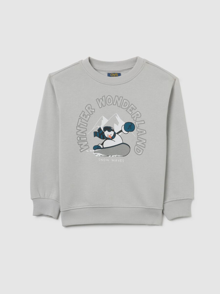 Grey cotton children's sweatshirt regular fit with print_0