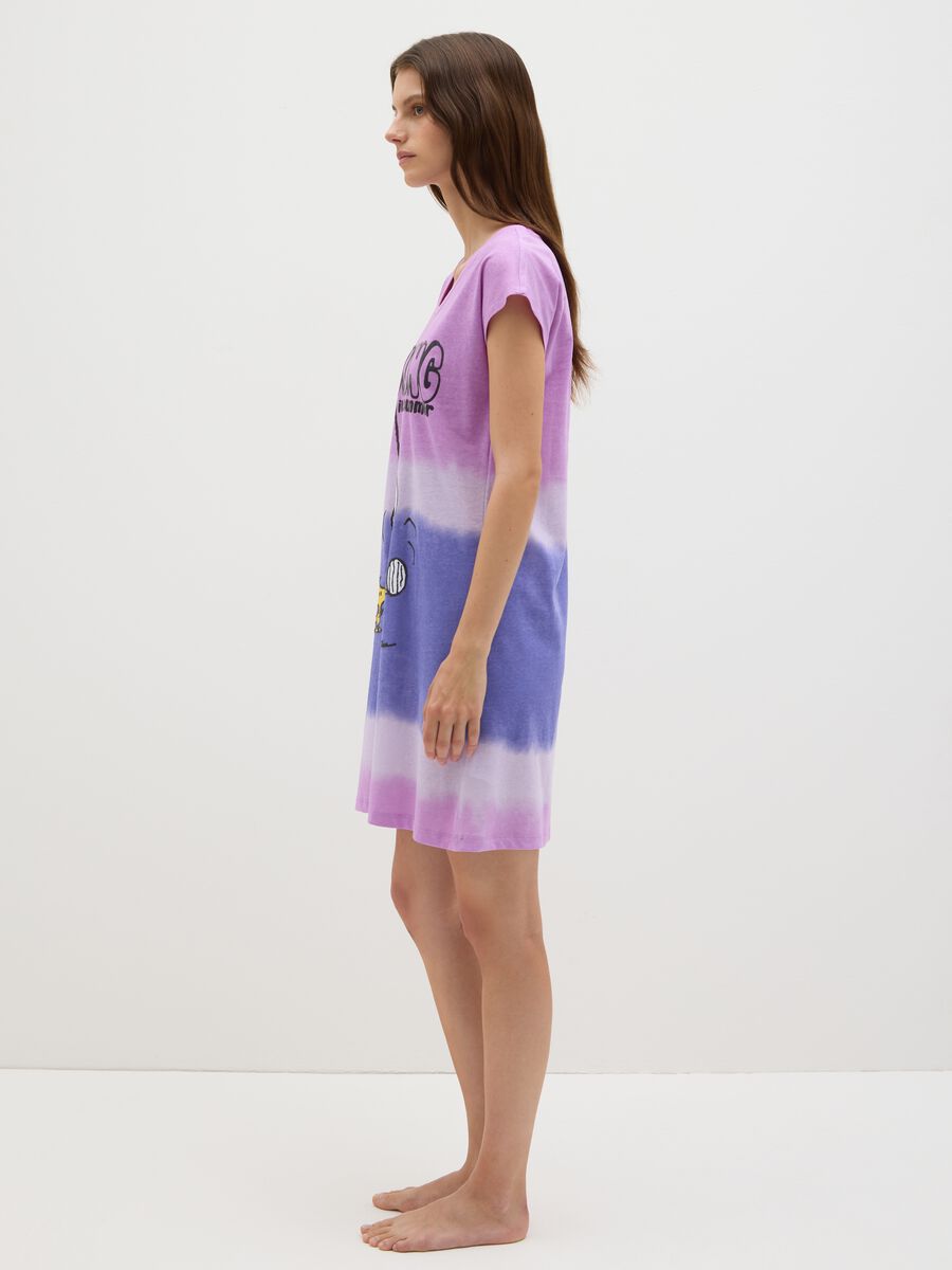 Camicia da notte da donna in puro cotone multicolor con stampa_1