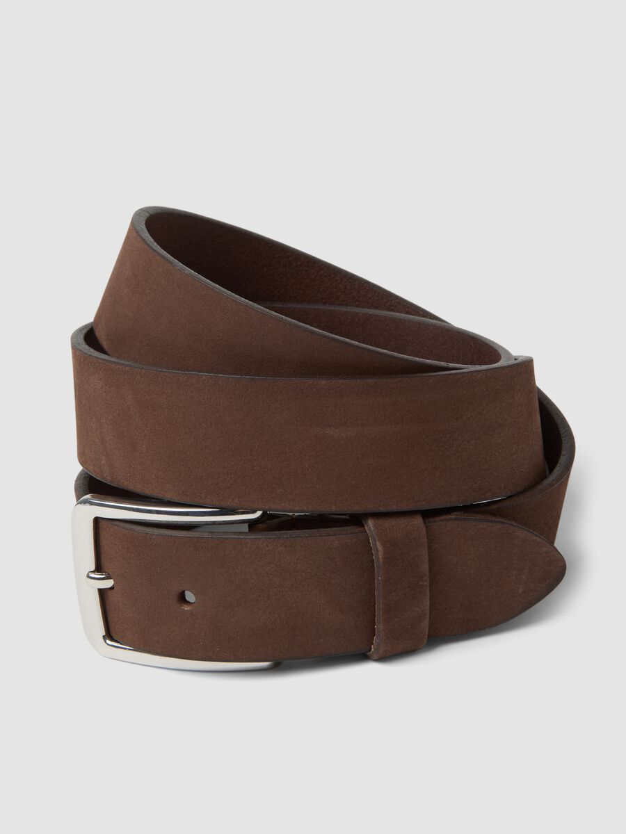 Cintura marrone in vera pelle con fibbia in metallo_2
