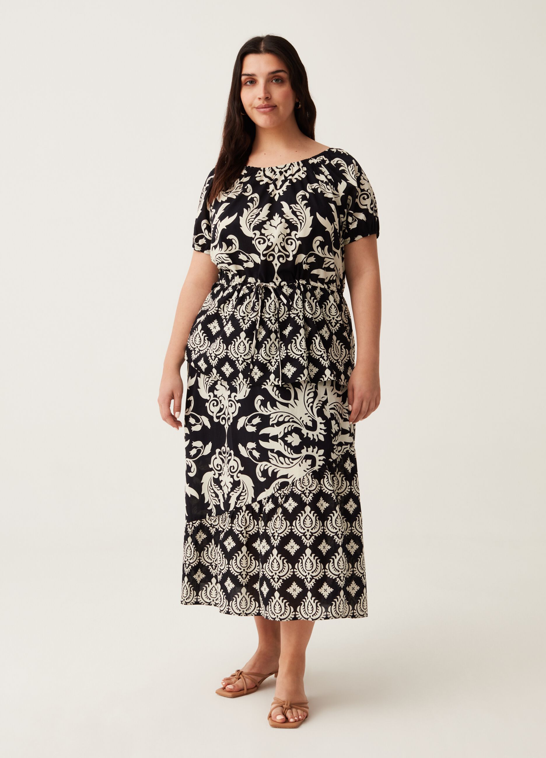 Blusa con stampa floreale Curvy MYA_1