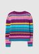 Girls' multicolour regular fit pure cotton sweater_4