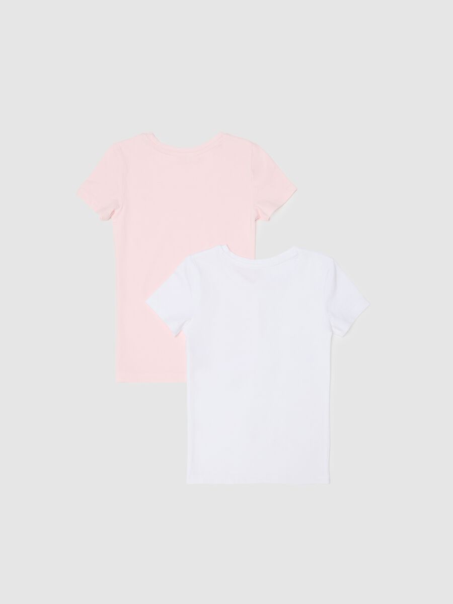 Girl's multicolour stretch cotton blend regular fit double pack t-shirt_1