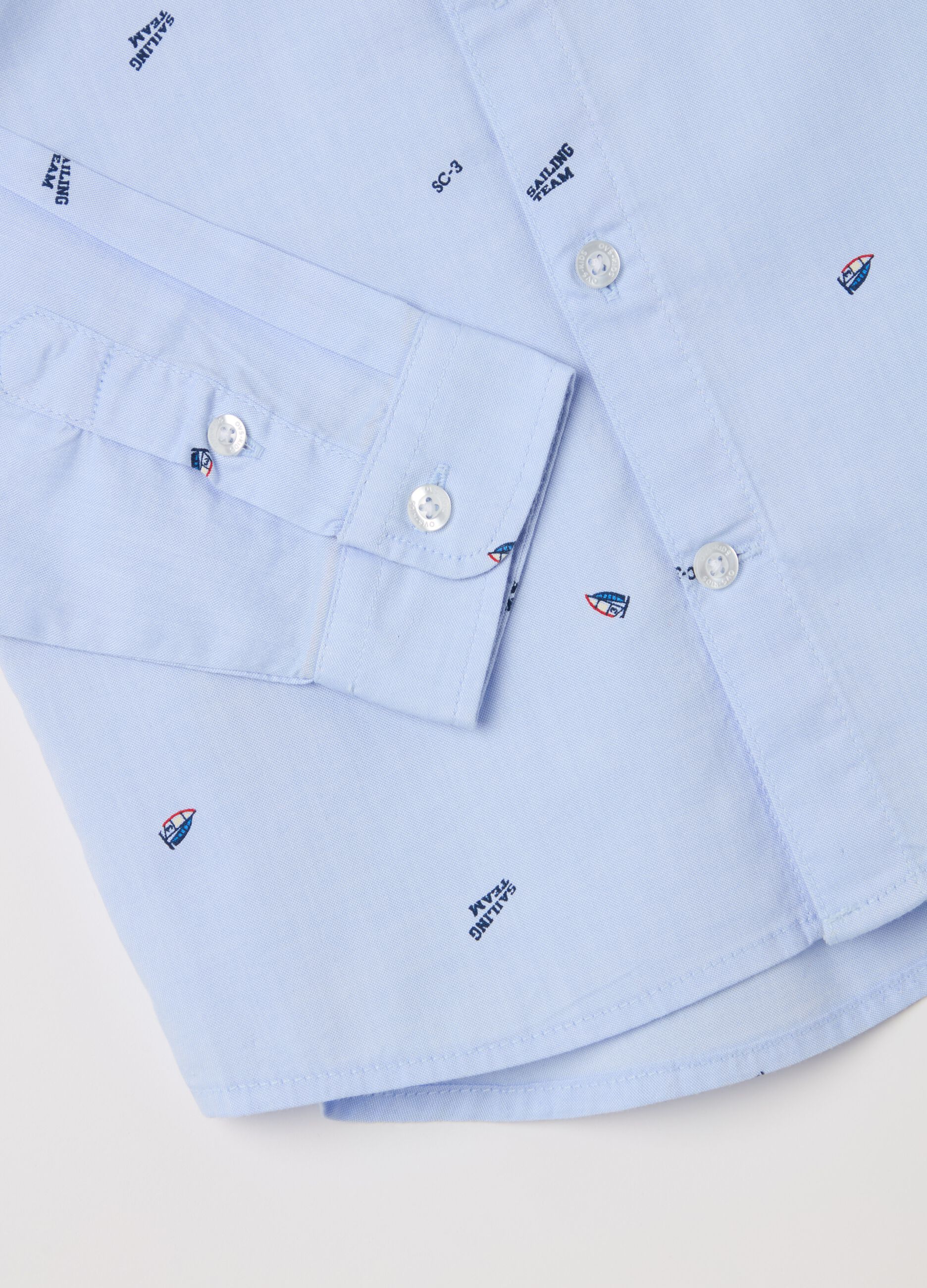 Camicia alla coreana con stampa barche a vela