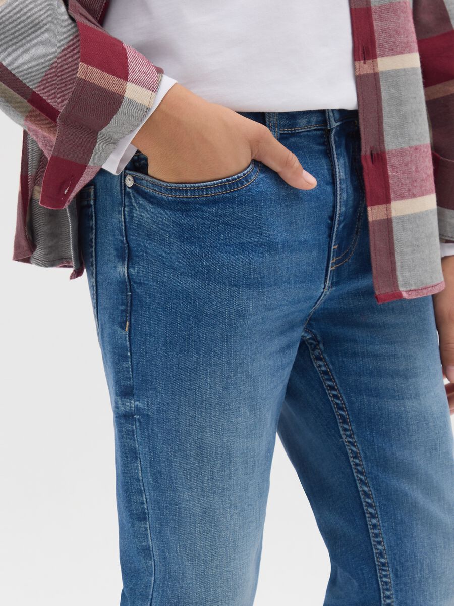 Boys' slim fit blue stretch cotton jeans_2