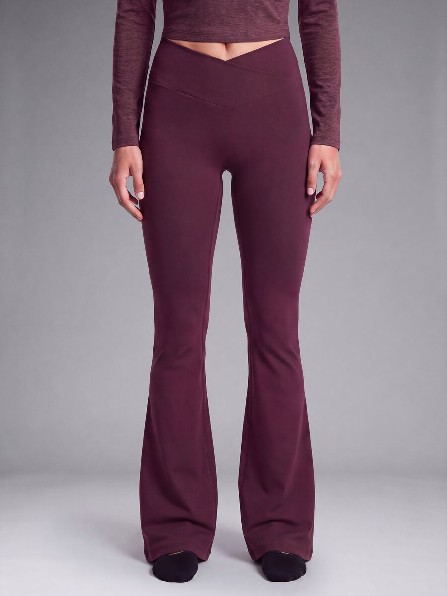 Leggings flare viola in tessuto elasticizzato ALTAVIA STUDIO_2