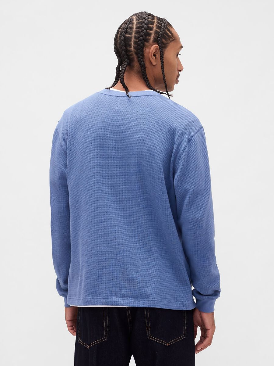 Maglia azzurra a maniche lunghe elasticizzata_1