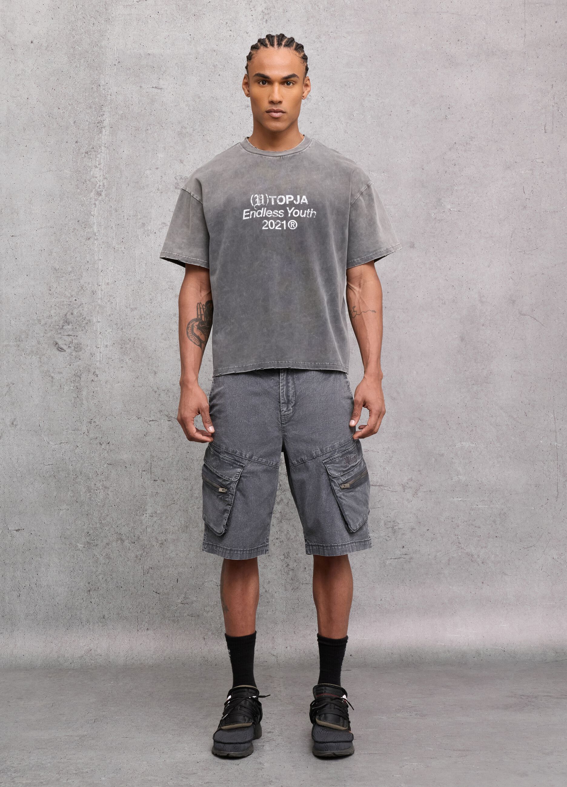 Sunfaded Oversized T-shirt Vintage Grey